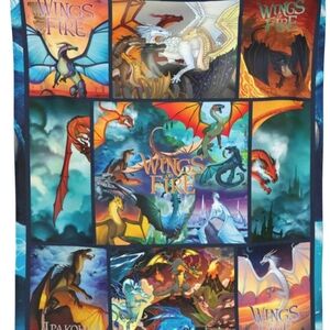 Wings Of Fire Cartoon Soft Flannel Throw Blanket 60x50 Inch Ice